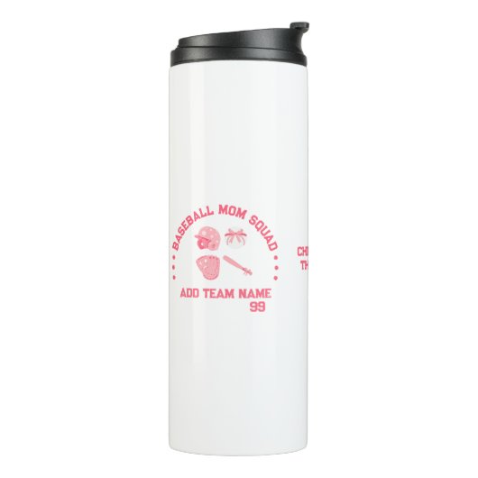 Aangepaste Baseball Mom Squad Thermal Tumbler Gift Thermosbeker (Gedraaid links)