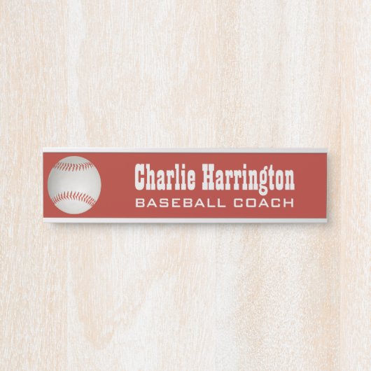 Aangepaste Baseball-naam en -kleur Deurbordje (Voorkant)