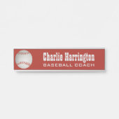 Aangepaste Baseball-naam en -kleur Deurbordje (Voorkant)