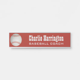 Aangepaste Baseball-naam en -kleur Deurbordje