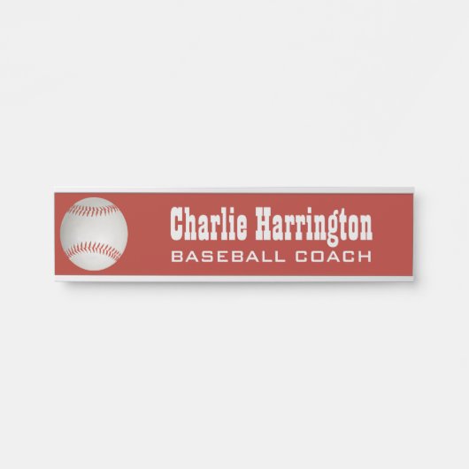 Aangepaste Baseball-naam en -kleur Deurbordje (Voorkant)
