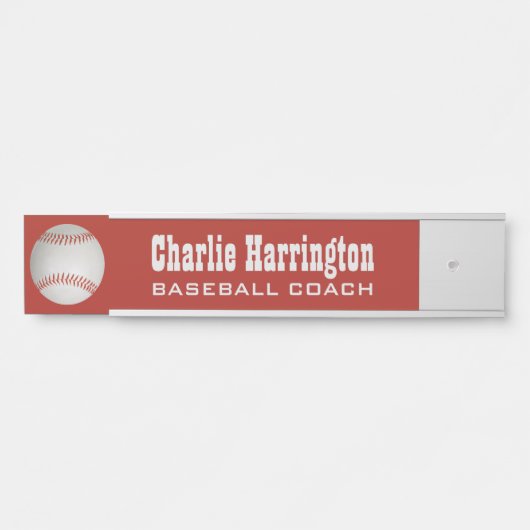 Aangepaste Baseball-naam en -kleur Deurbordje (Voorkant)