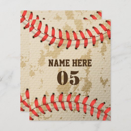 Aangepaste  Baseball Name Number Retro (Voorkant / Achterkant)