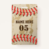 Aangepaste  Baseball Name Number Retro Badge (Voorkant)