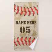 Aangepaste Baseball Name Number Retro Badhanddoek (Badhanddoek)