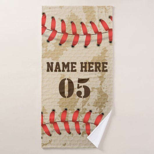 Aangepaste  Baseball Name Number Retro Badhanddoek (Badhanddoek)