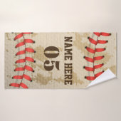 Aangepaste  Baseball Name Number Retro Badhanddoek (Badhanddoek)