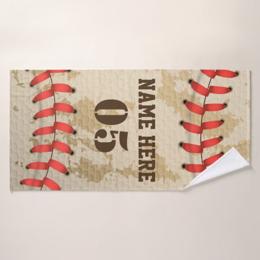 Aangepaste Baseball Name Number Retro Badhanddoek (Badhanddoek)
