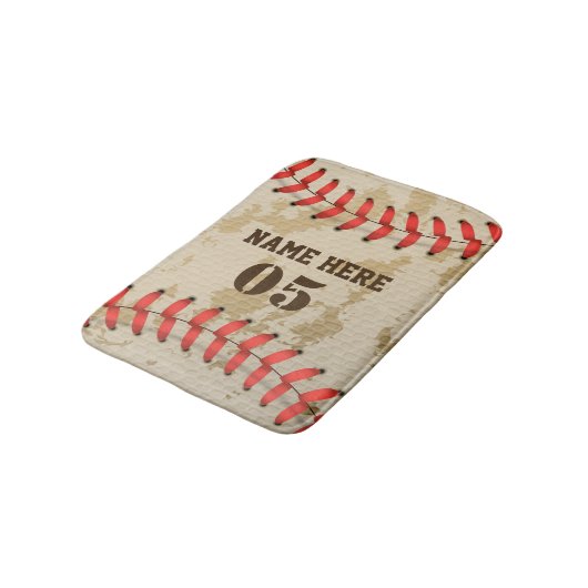 Aangepaste Baseball Name Number Retro Badmat (Gekanteld)
