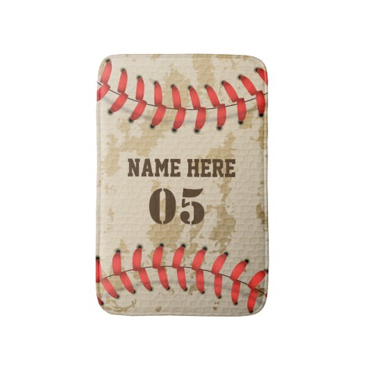 Aangepaste  Baseball Name Number Retro Badmat (Voorkant Verticaal)