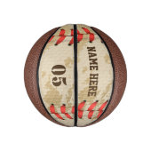 Aangepaste  Baseball Name Number Retro Basketbal (Verticaal)