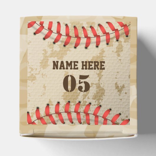 Aangepaste  Baseball Name Number Retro Bedankdoosjes (Bovenkant)