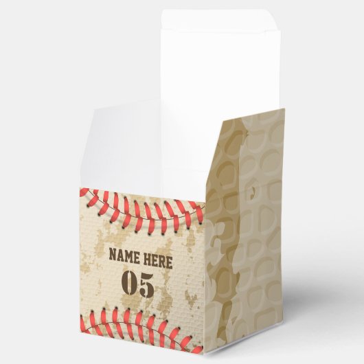 Aangepaste  Baseball Name Number Retro Bedankdoosjes (Geopend)