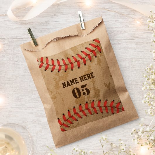 Aangepaste  Baseball Name Number Retro Bedankzakje (Geknipt)