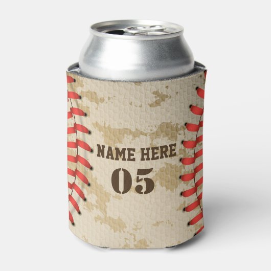 Aangepaste  Baseball Name Number Retro Blikjeskoeler (Blikje Voorkant)