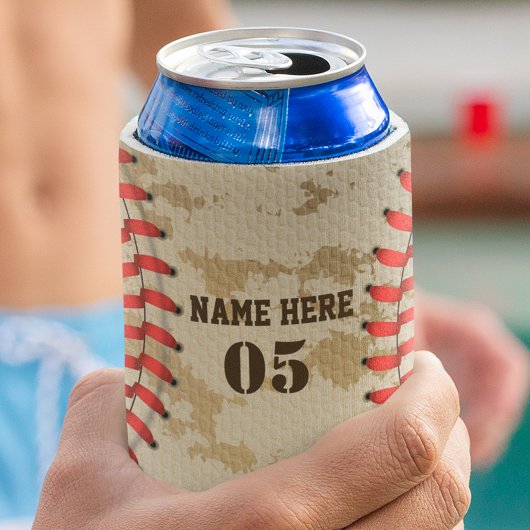 Aangepaste  Baseball Name Number Retro Blikjeskoeler