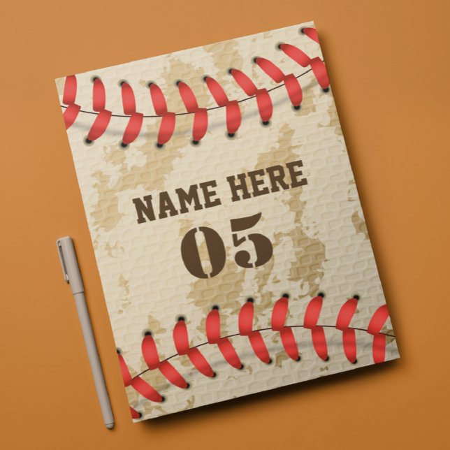 Aangepaste  Baseball Name Number Retro Briefhoofd (Creator heeft geüpload)