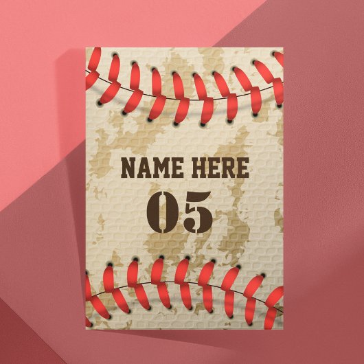 Aangepaste  Baseball Name Number Retro Briefpapier