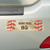 Aangepaste Baseball Name Number Retro Bumpersticker (Op auto)