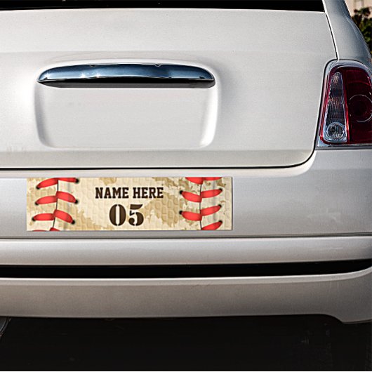 Aangepaste Baseball Name Number Retro Bumpersticker