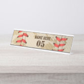 Aangepaste  Baseball Name Number Retro Bureau Naambordje (Voorkant)