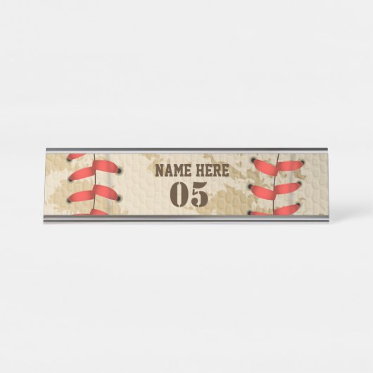 Aangepaste Baseball Name Number Retro Bureau Naambordje (Voorkant)