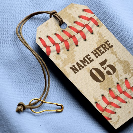 Aangepaste  Baseball Name Number Retro Cadeaulabel