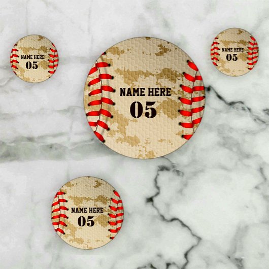 Aangepaste Baseball Name Number Retro Confetti