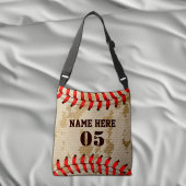 Aangepaste  Baseball Name Number Retro Crossbody Tas