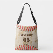 Aangepaste  Baseball Name Number Retro Crossbody Tas (Voorkant)