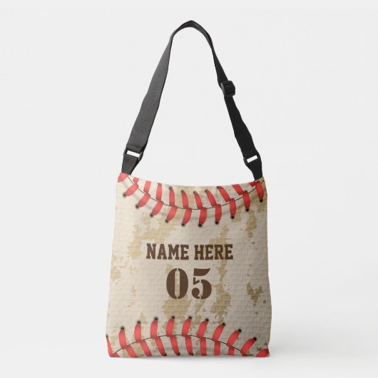 Aangepaste  Baseball Name Number Retro Crossbody Tas (Voorkant)