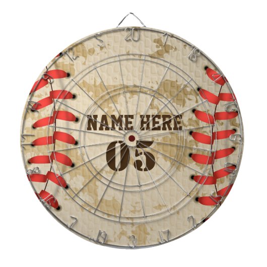Aangepaste Baseball Name Number Retro Dartbord (Voorkant)