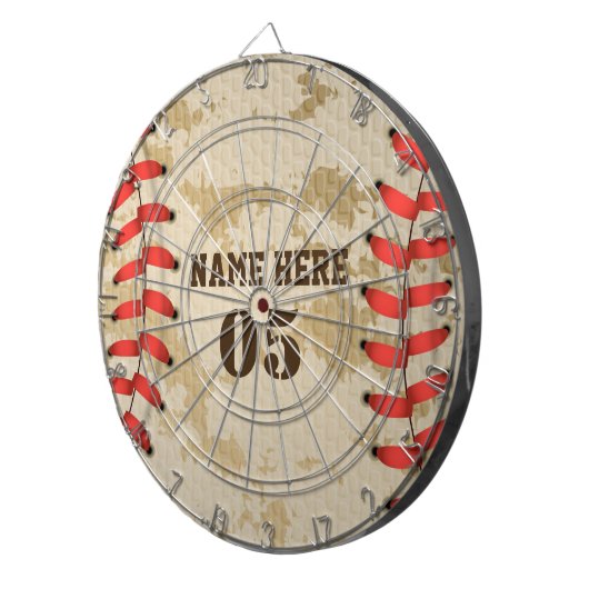 Aangepaste Baseball Name Number Retro Dartbord (Voorkant Rechts)