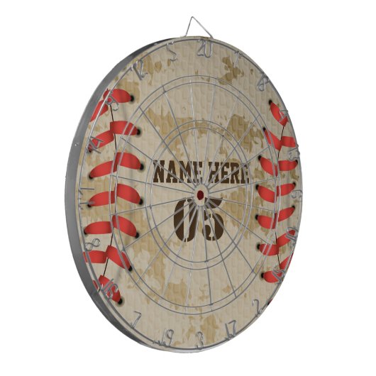 Aangepaste Baseball Name Number Retro Dartbord (Voorkant Links)