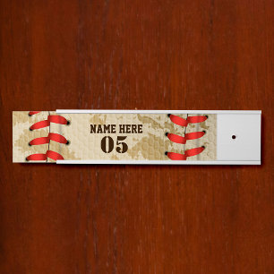 Aangepaste Baseball Name Number Retro Deurbordje