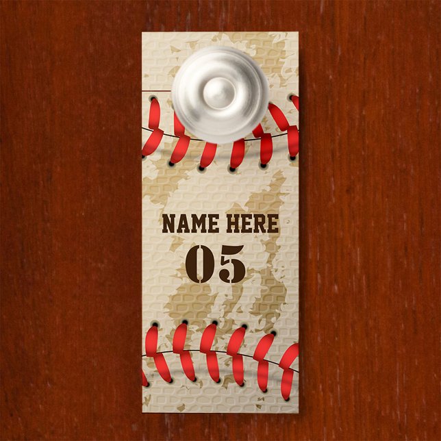 Aangepaste  Baseball Name Number Retro Deurhanger (Creator heeft geüpload)