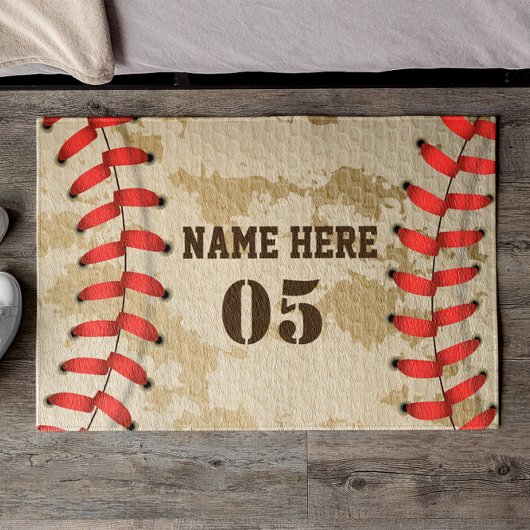 Aangepaste  Baseball Name Number Retro Deurmat