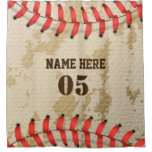 Aangepaste  Baseball Name Number Retro Douchegordijn (Voorkant)