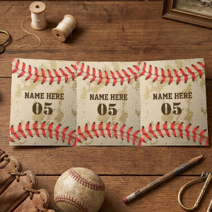 Aangepaste  Baseball Name Number Retro Drieluik Kaart