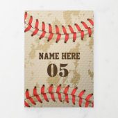 Aangepaste  Baseball Name Number Retro Drieluik Kaart (Cover)