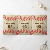 Aangepaste Baseball Name Number Retro Drieluik Kaart (Binnen)