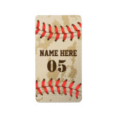 Aangepaste  Baseball Name Number Retro Etiket (Voorkant)