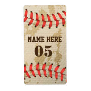 Aangepaste  Baseball Name Number Retro Etiket