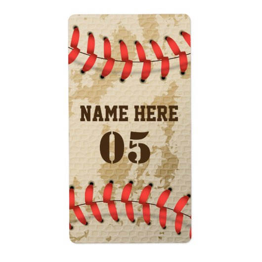 Aangepaste  Baseball Name Number Retro Etiket (Voorkant)
