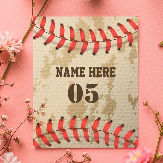 Aangepaste  Baseball Name Number Retro Feestdagenkaart
