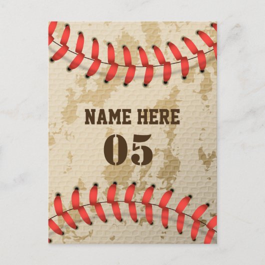 Aangepaste  Baseball Name Number Retro Feestdagenkaart (Voorkant)