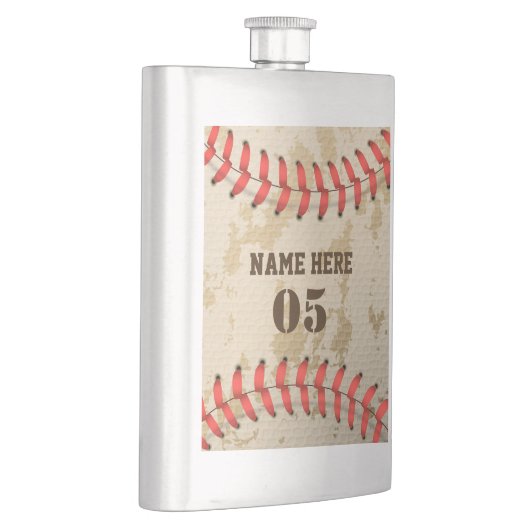 Aangepaste  Baseball Name Number Retro Flacon (Rechts)