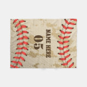 Aangepaste Baseball Name Number Retro Fleece Deken (Voorkant (Horizontaal))
