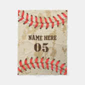 Aangepaste Baseball Name Number Retro Fleece Deken (Voorkant)