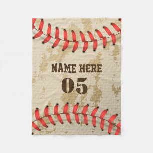 Aangepaste  Baseball Name Number Retro Fleece Deken